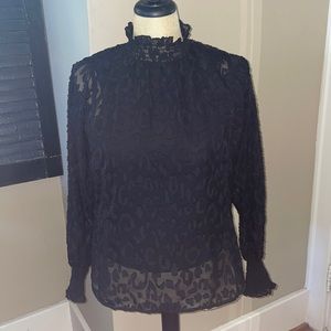 Sheer Vince Camuto Lace Blouse with Lining